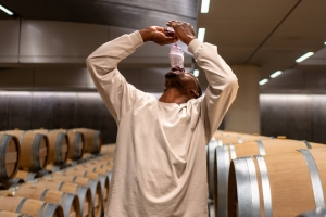 惬意~巴特勒晒法国行照片：打卡著名酒庄 亲手摘葡萄酿酒品尝