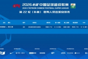 官方公布：李海新主哨浙江对阵武汉三镇中超补赛 刘钊担任VAR