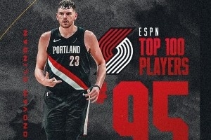 开拓者公布队内ESPN百大球员：克林根第95 莫兰特第77 利拉德第69 阿夫迪亚第27