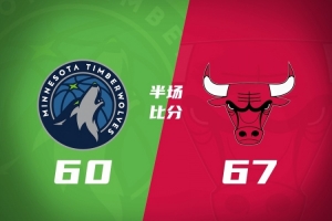 半场战报-公牛67-60领先森林狼 威尔逊13+5吉迪9分克拉克15分