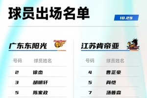 粤苏之战名单公布：徐杰胡明轩崔永熙庞峥麟悉数入选