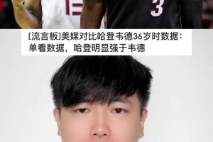 美媒对比哈登和韦德36岁时的数据 得出哈登强于韦德，你怎么看？