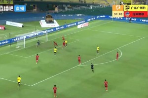 广州豹1-1扳平比分，侯煜门前轻松破门